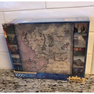 Lord of the Rings Map Jigsaw Puzzle 1000 Piece Aquarius NEW Easy Framing Format
